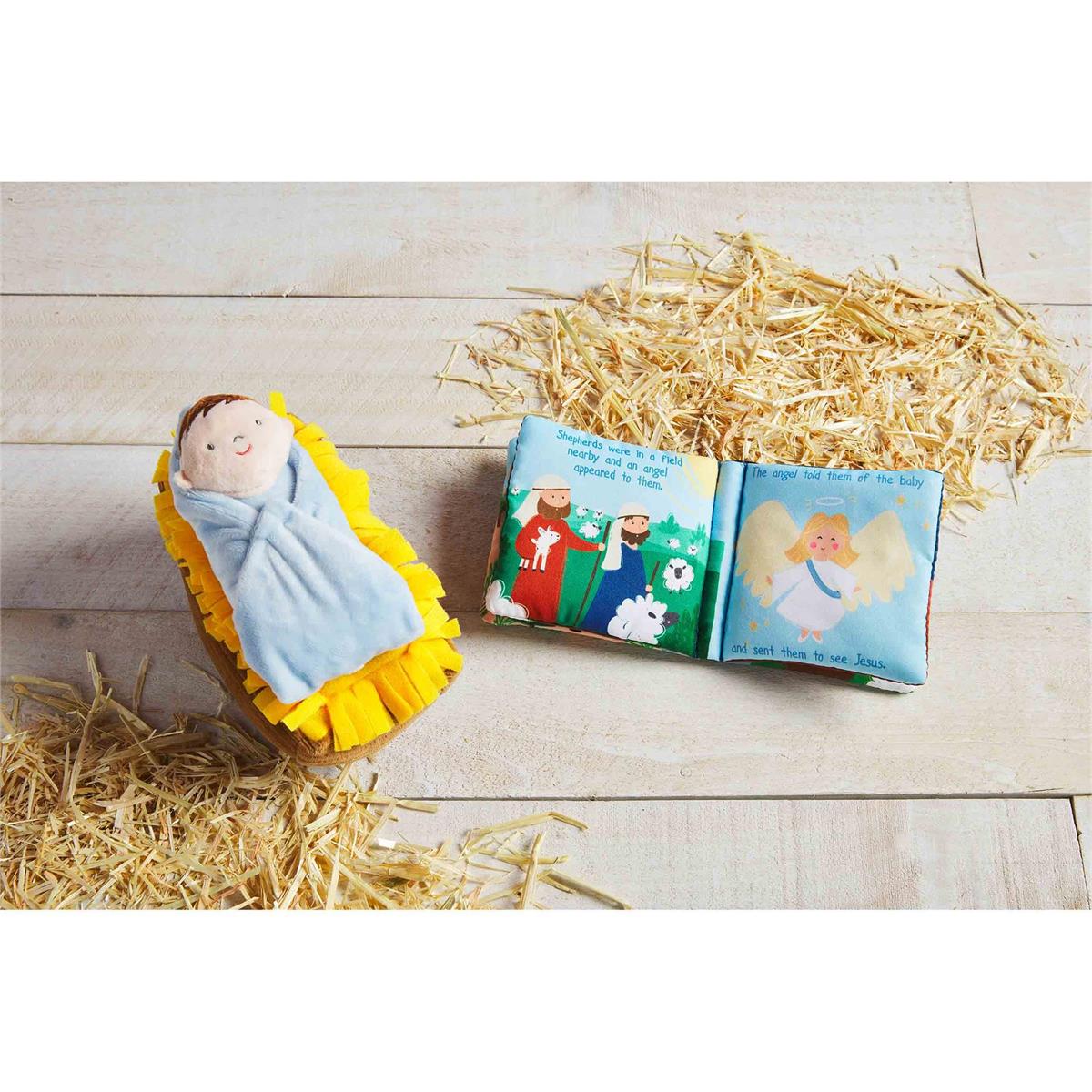 Hot Sale! Mud Pie 2-Piece Nativity Book and Singing Baby Jesus Set
