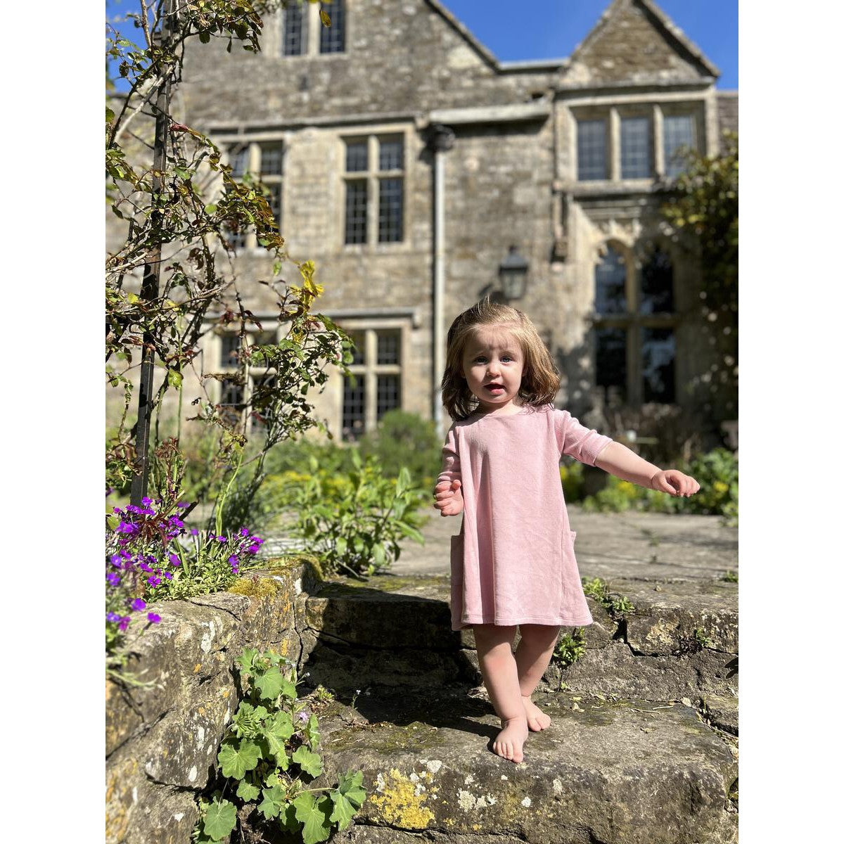 Ettie + H Delicate Pale Pink Ivy-Patterned Dress