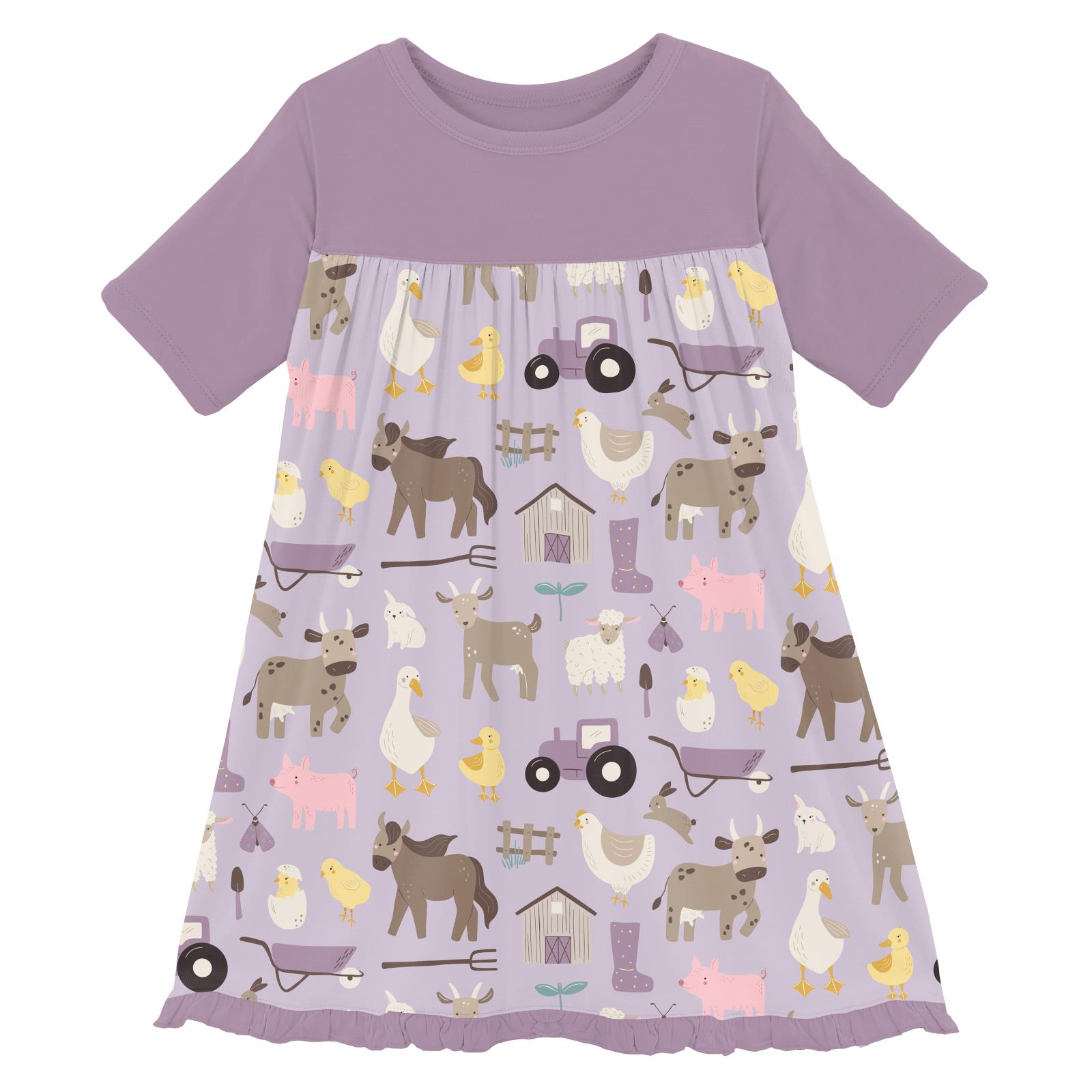 Kickee Pants Thistle Morning Farm Flutter Sleeve Swing Dress for Party