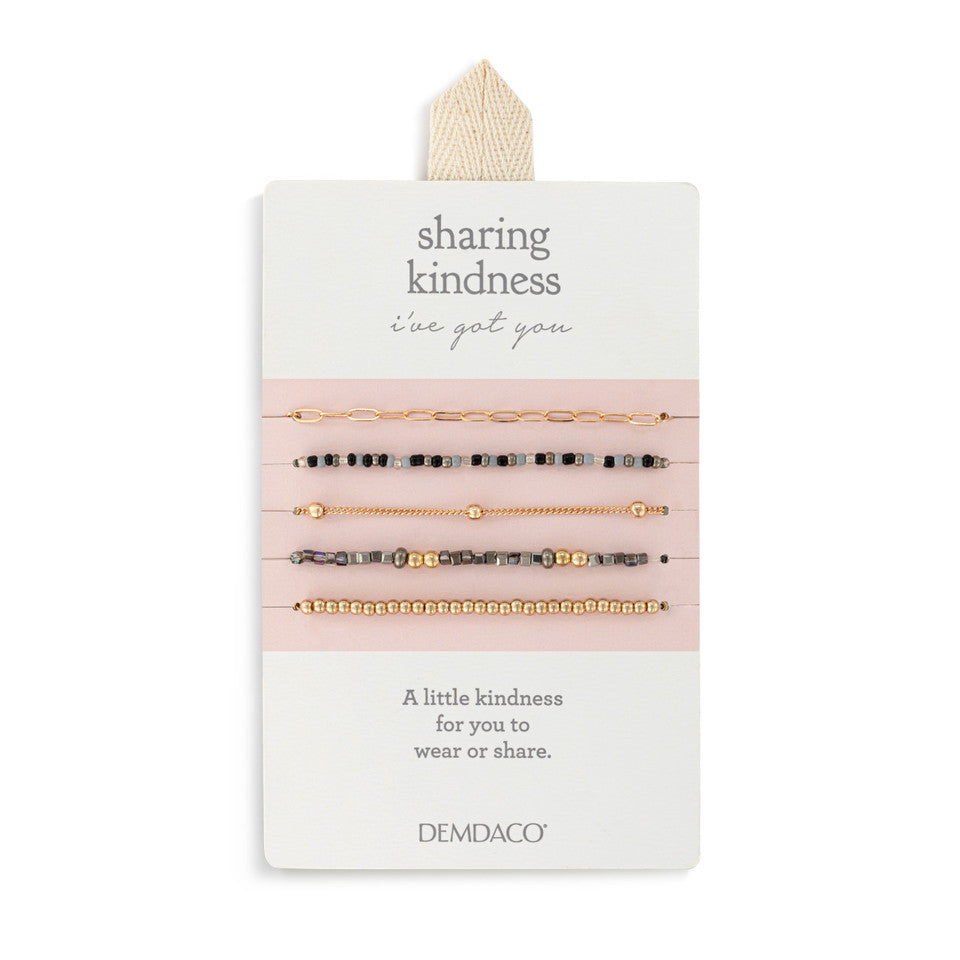 Demdaco Sand Gold Set of 5 Sharing Kindness Bracelets