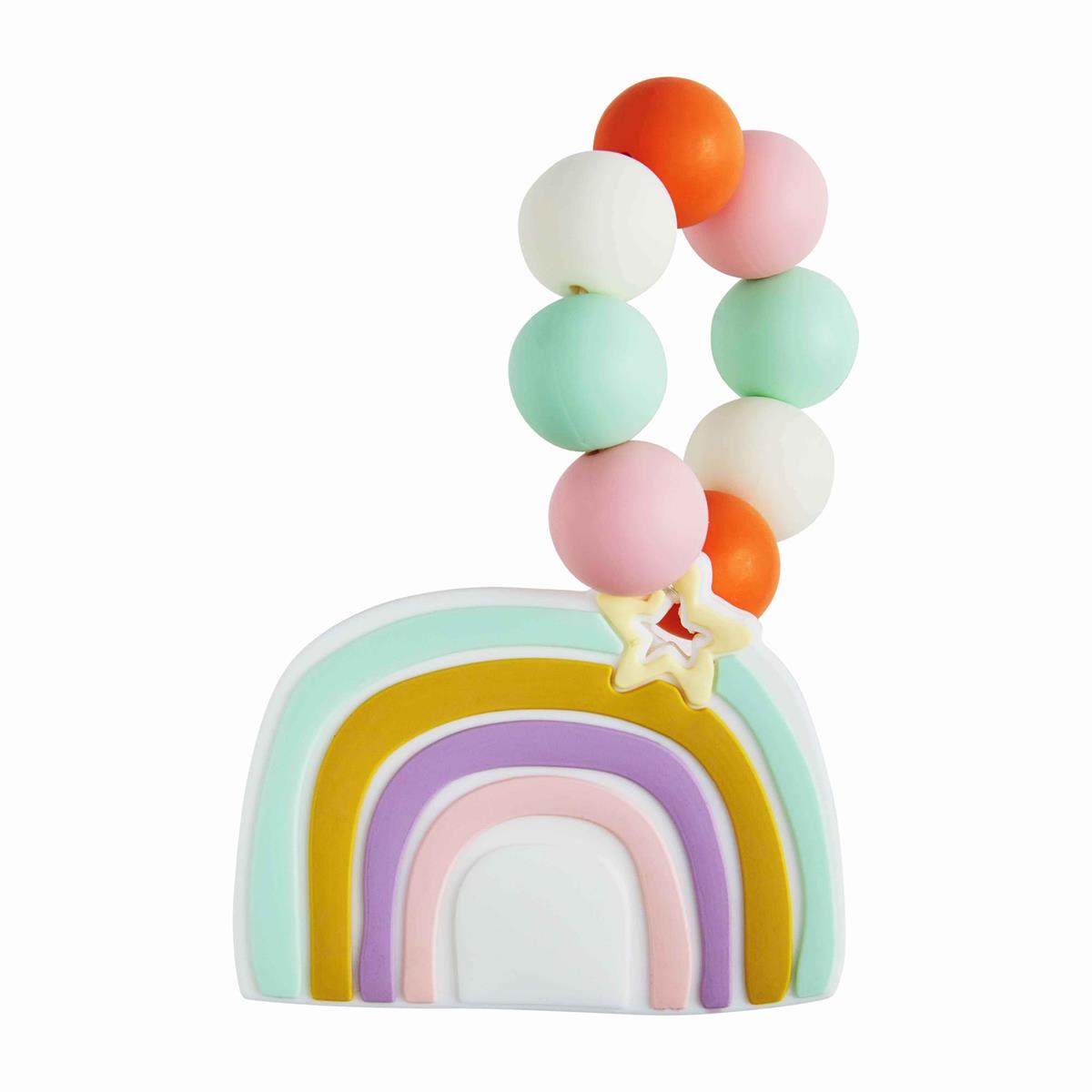 Mud Pie Food - Grade Silicone Rainbow Teether for 18 - Month - Olds and Up
