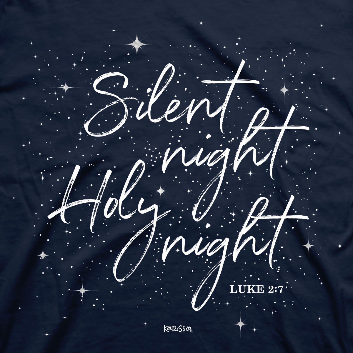 Hot Sale! Kerusso Navy Christian Christmas Silent Night Adult T - Shirt