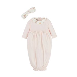 Pink Pointelle Elegant Mud Pie Gown for Fashion Lovers