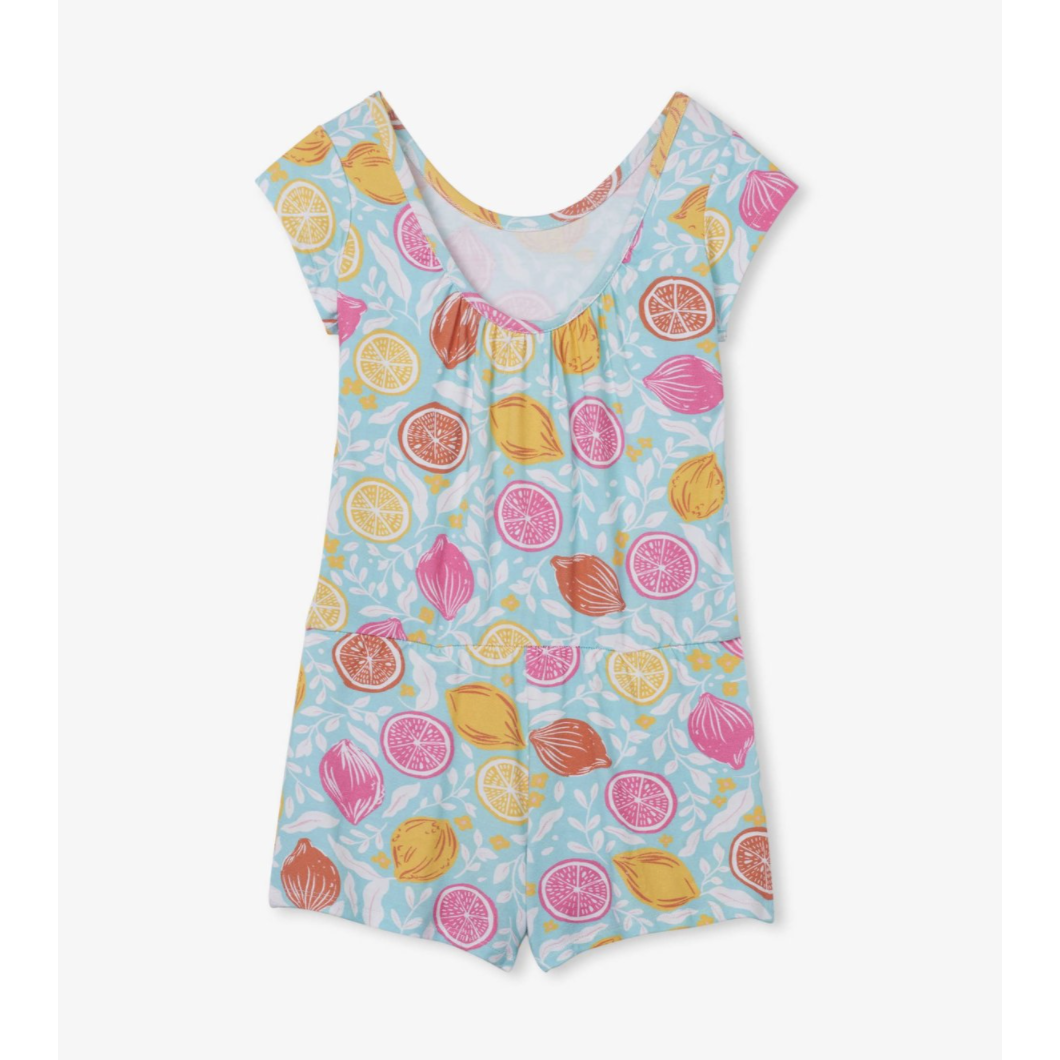 Hatley Aruba Blue Faux Dress Romper - Pink Lemonade Print! Hot Deal