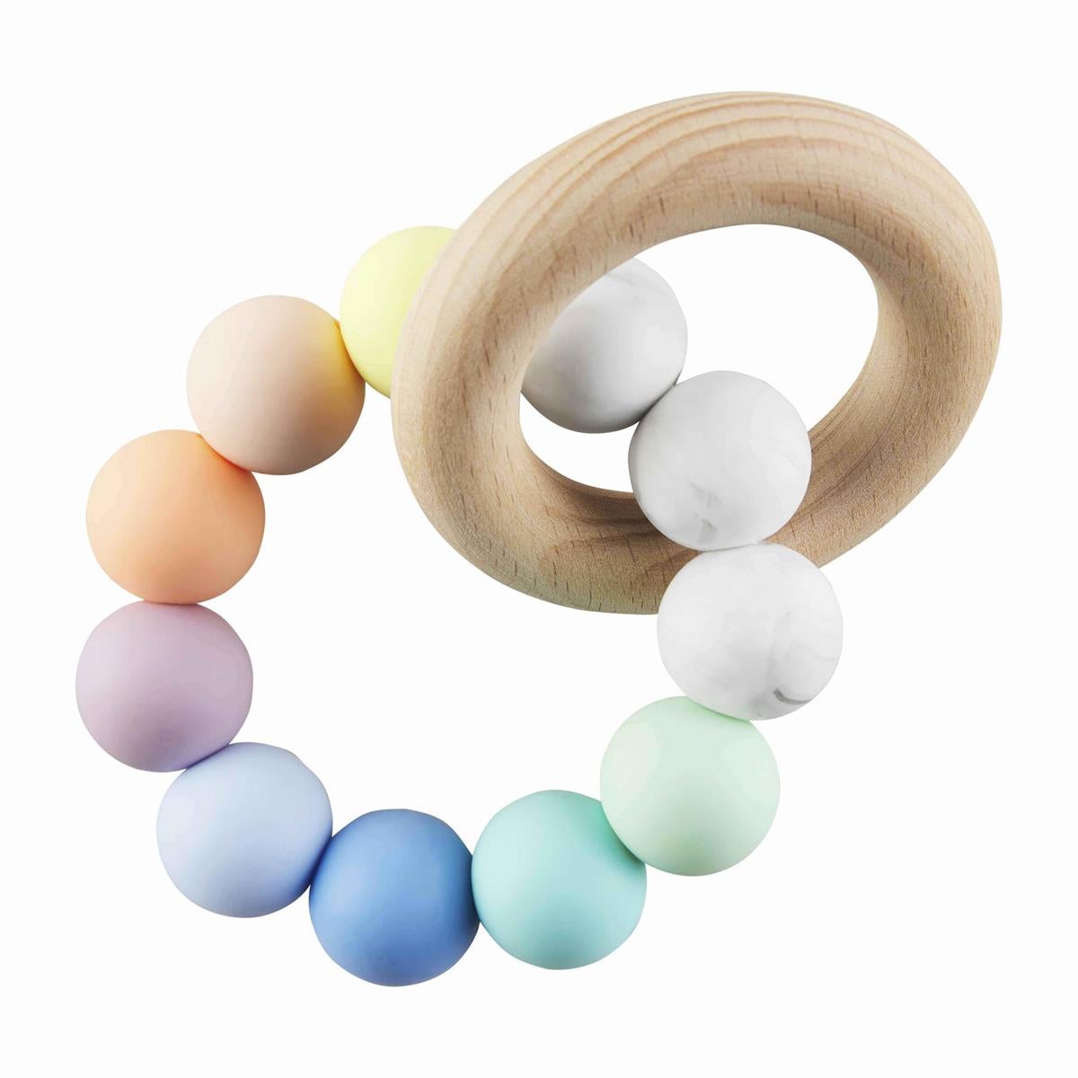 Mud Pie BPA - free Silicone and Wood Baby Teether