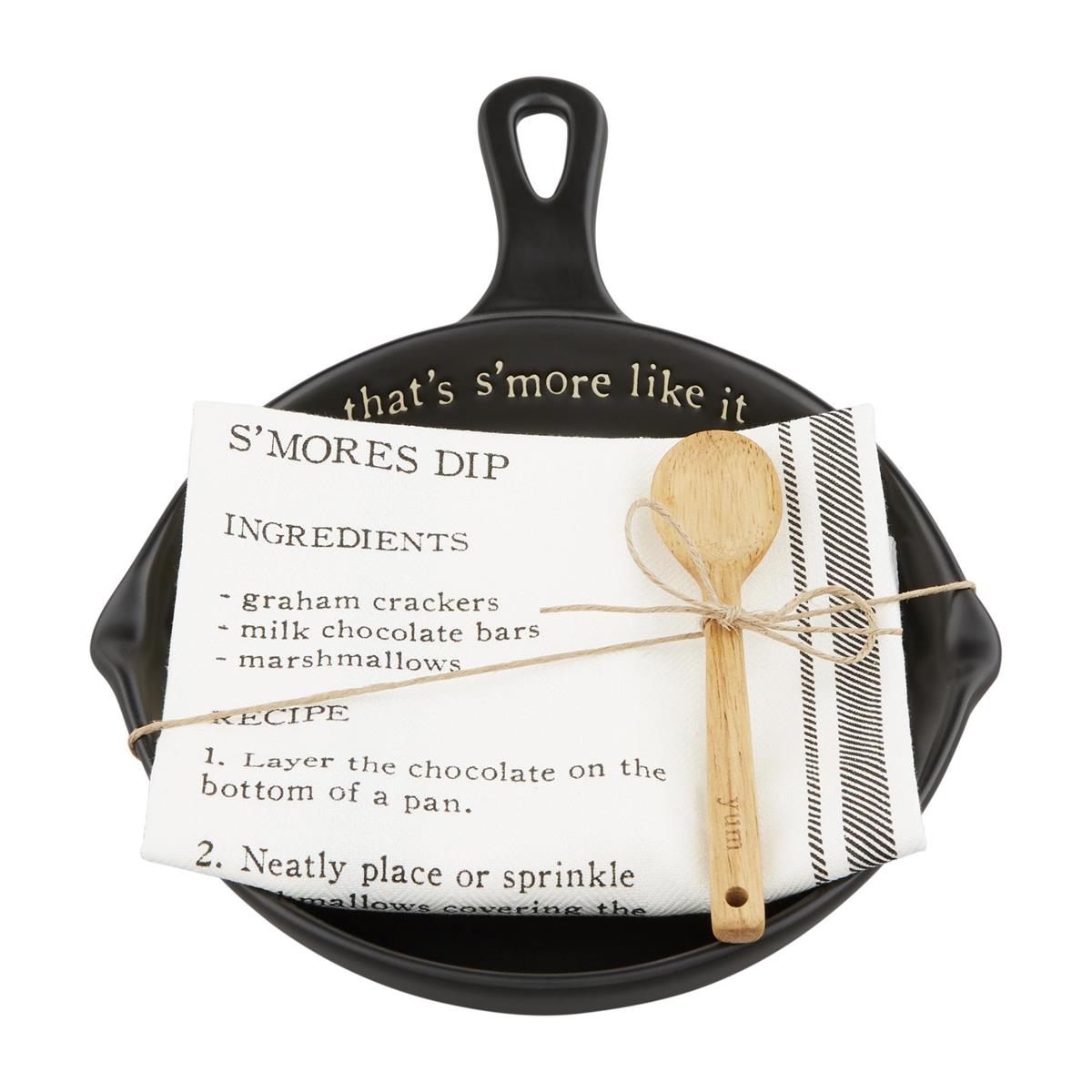 Mud Pie Three-piece S'more Dip Stoneware Skillet Gift Set