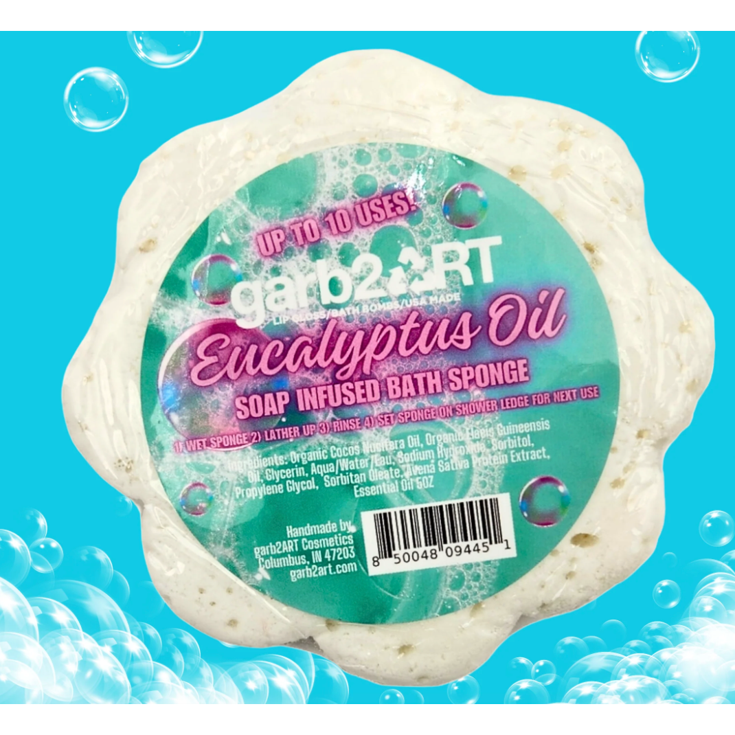 Eucalyptus - Infused Handmade Garb2Art Bath Sponge for Silky Exfoliation