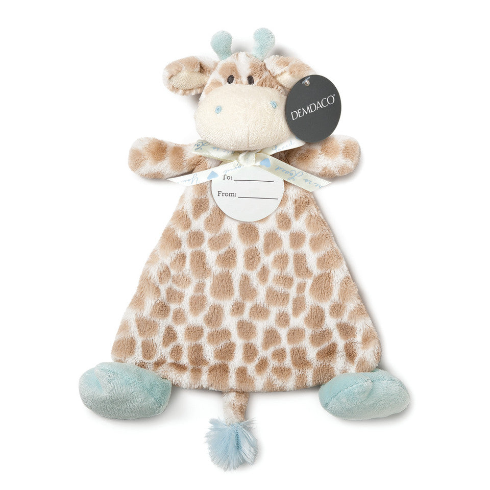 Demdaco Colby Giraffe Rattle Blankie - Soft & Cozy for Baby