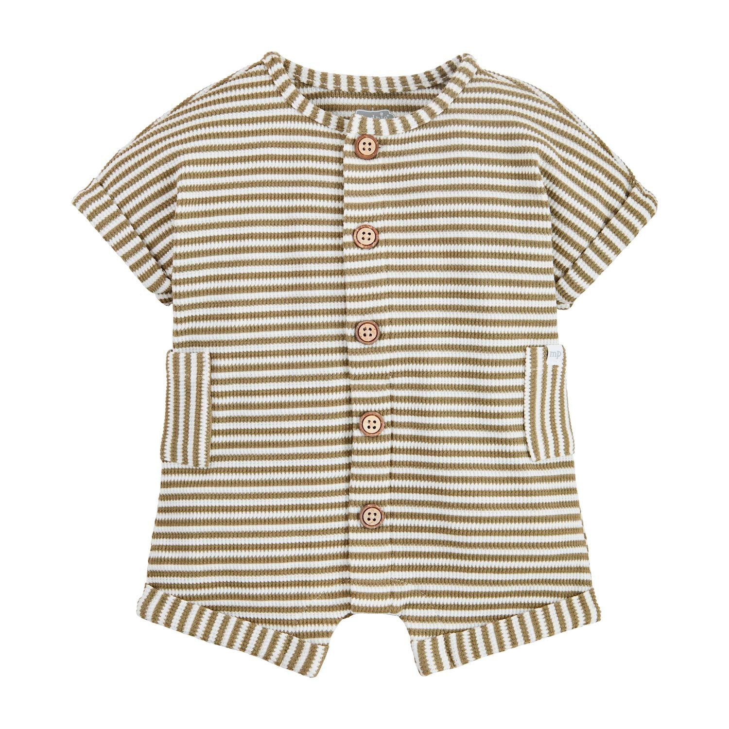 Hot Sale! Mud Pie Shortall in Green Stripe Design