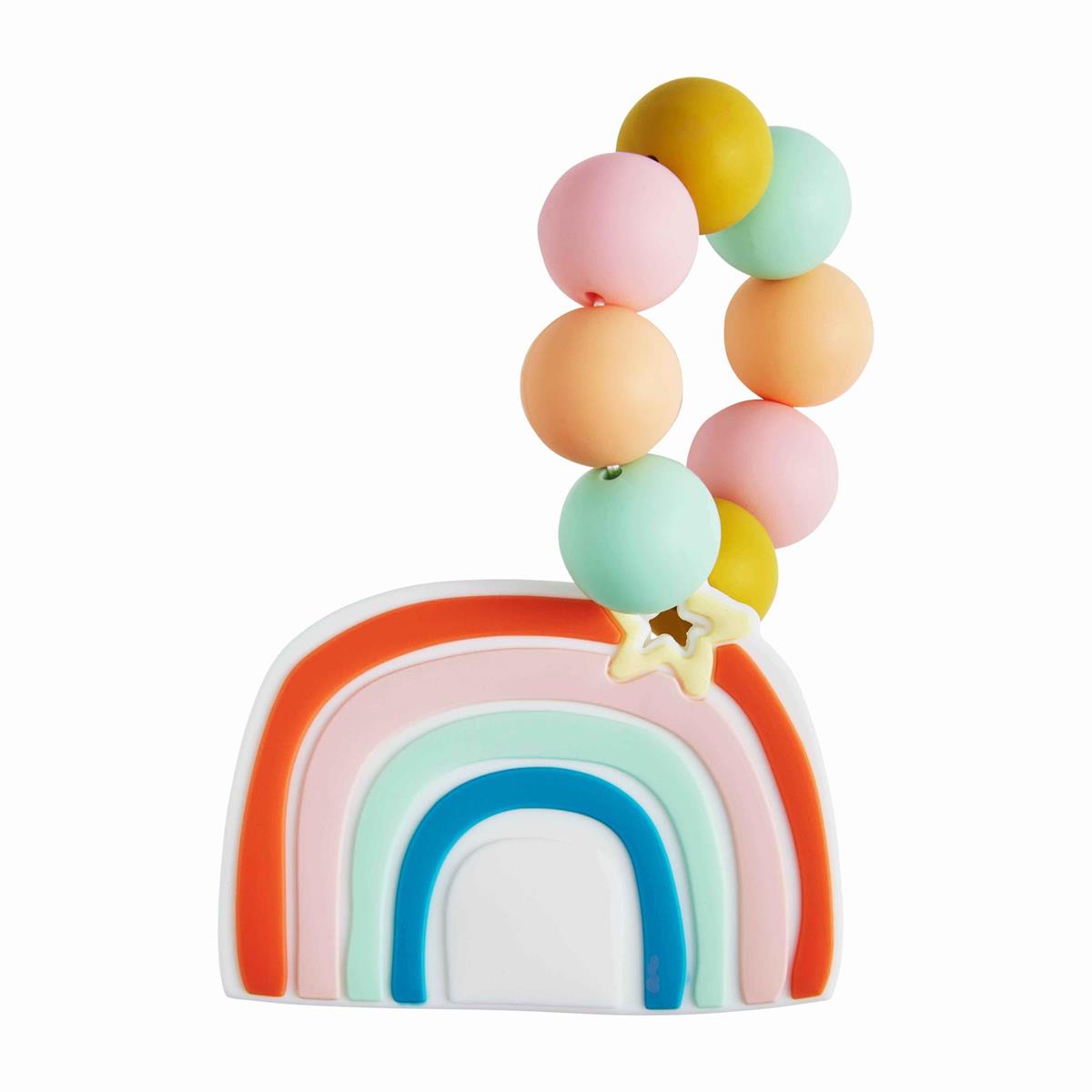 Mud Pie Food - Grade Silicone Rainbow Teether for 18 - Month - Olds and Up
