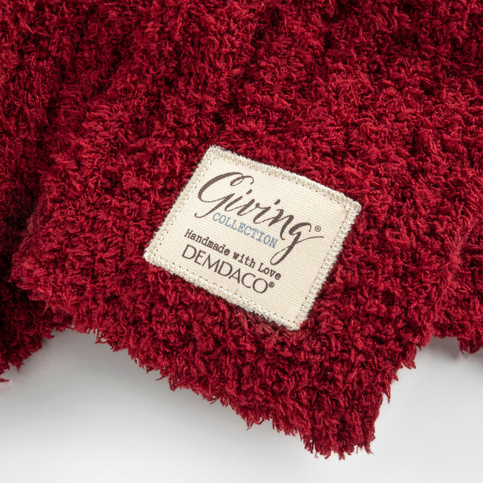 Hot! Demdaco Red Ribbed Blanket from Giving Collection