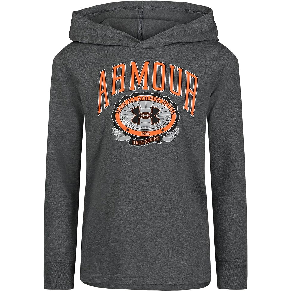 Under Armour Boys' Pitch Gray UA Underdog Long - Sleeve Hoodie