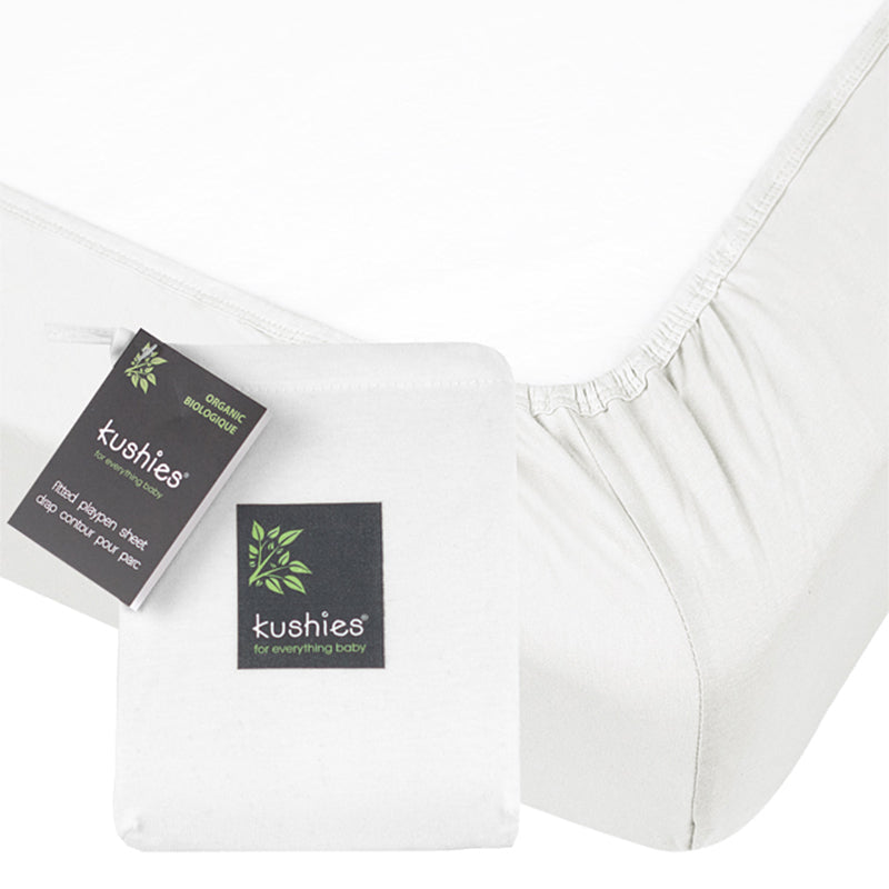 Soft Organic Jersey Cotton Fitted Sheet for Babies - Pure White