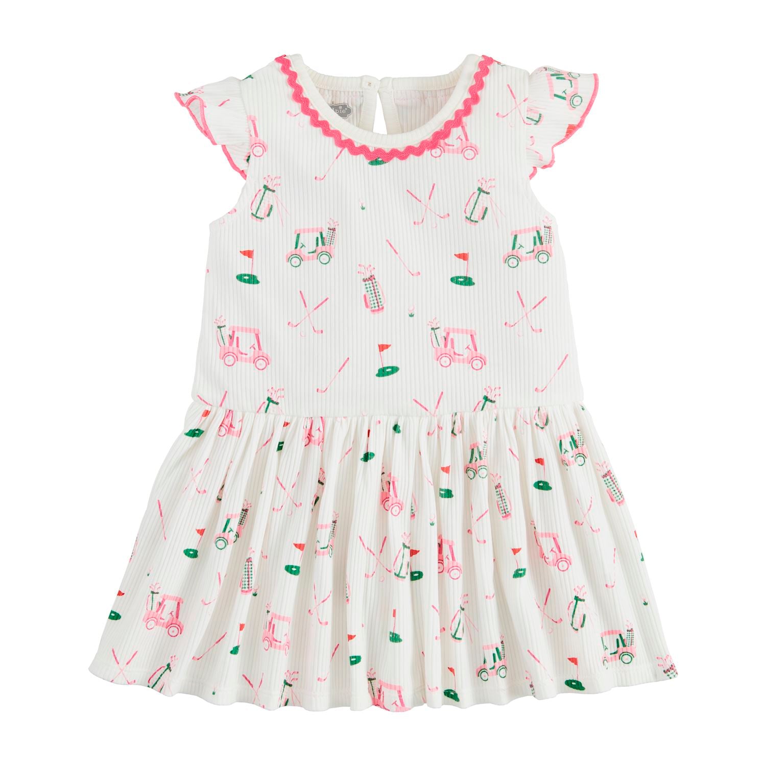 Mud Pie Women's Golf Cotton Rib T-Shirt Dress with Unique Details