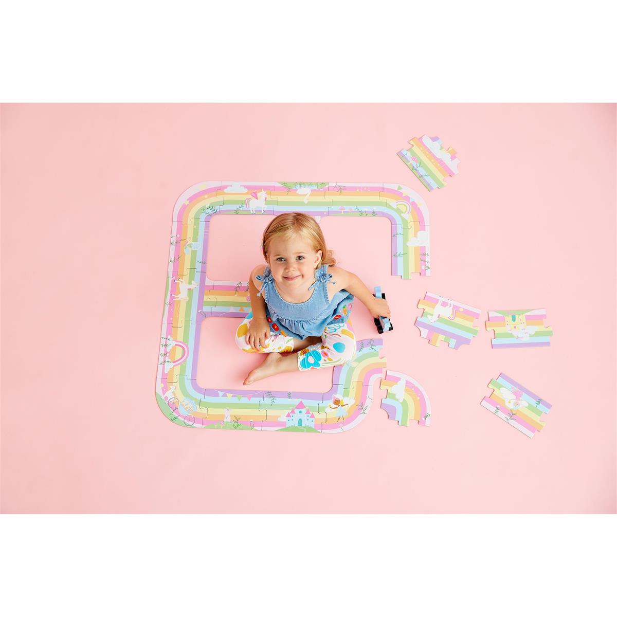 Hot Sale! Mud Pie Colorful Magic Rainbow Track Floor Puzzle for Endless Kids' Fun