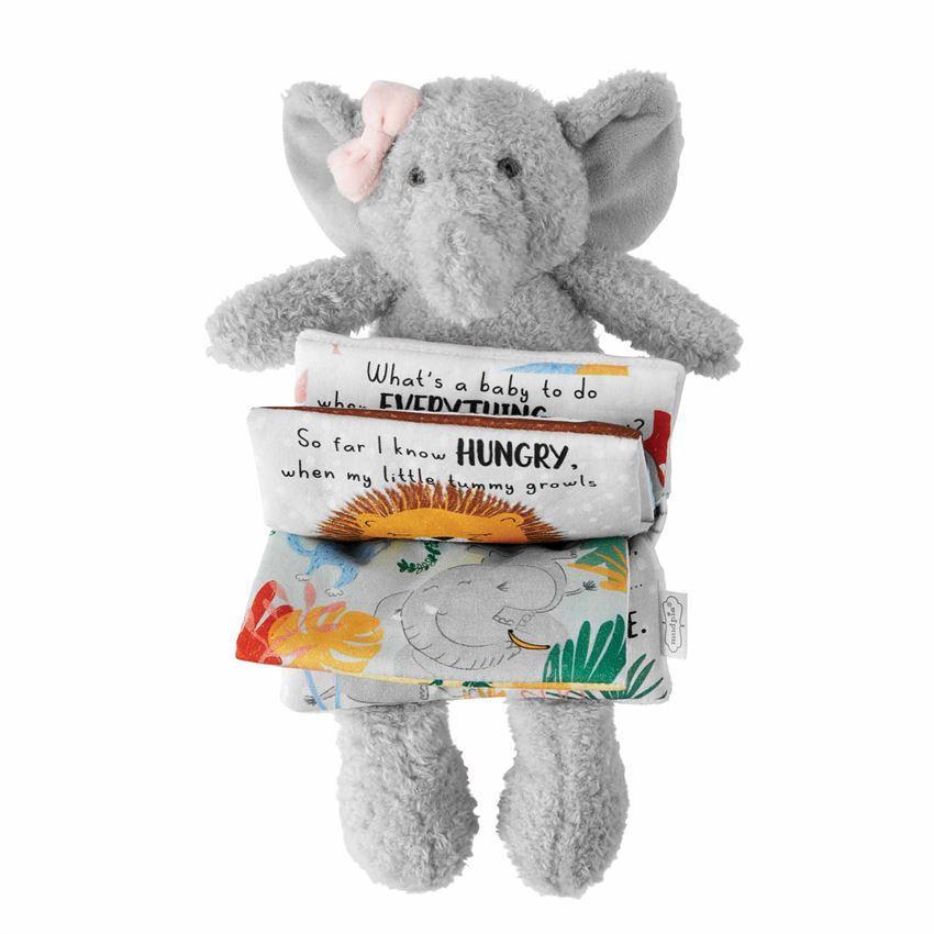 Pink Elephant Long - Pile Minky Plush Reading Companion