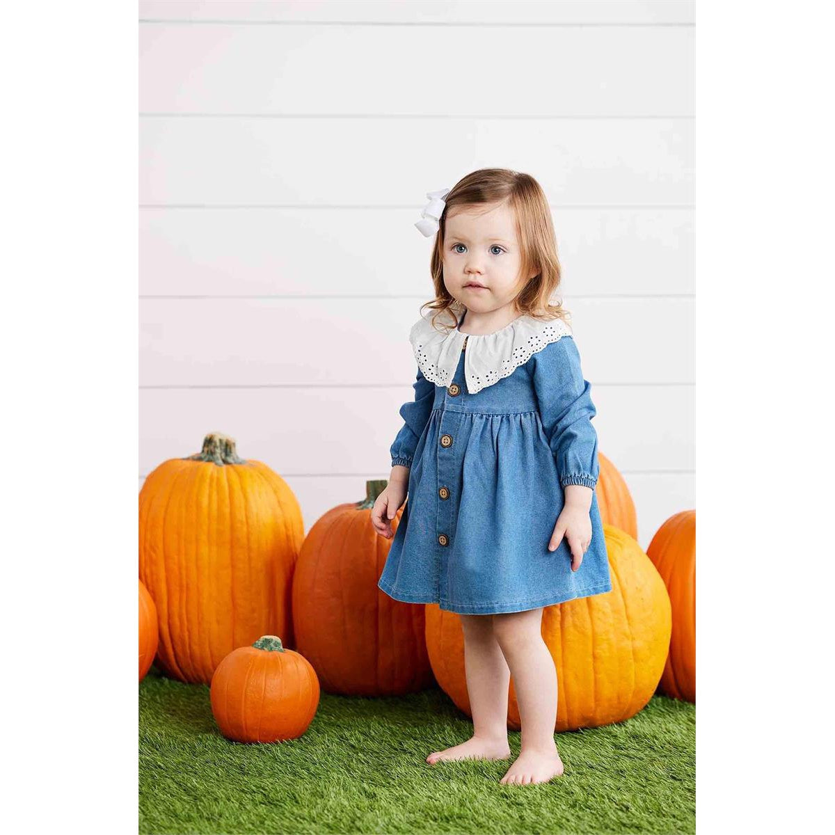 Hot! Mud Pie Denim Dress with Eyelet Collar