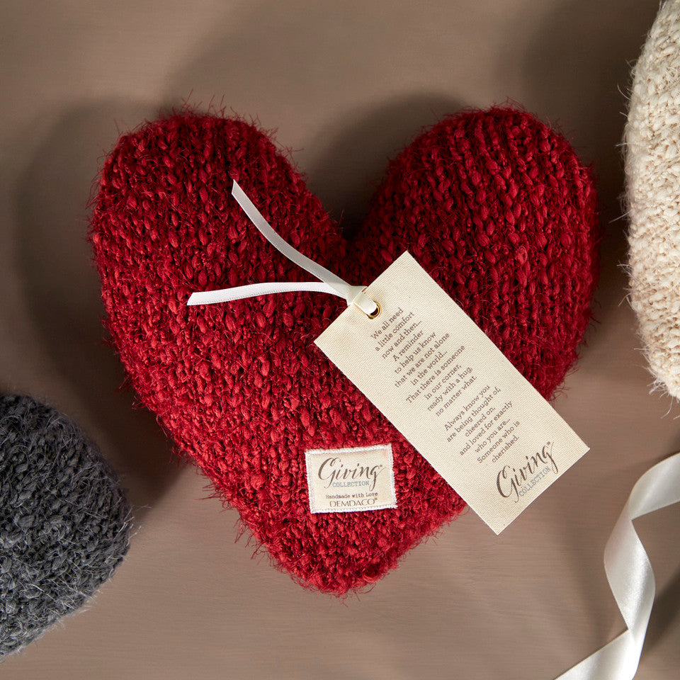 Demdaco Giving Collection Red Heart-Shaped Weighted Pillow - Ideal Gift for Loved Ones