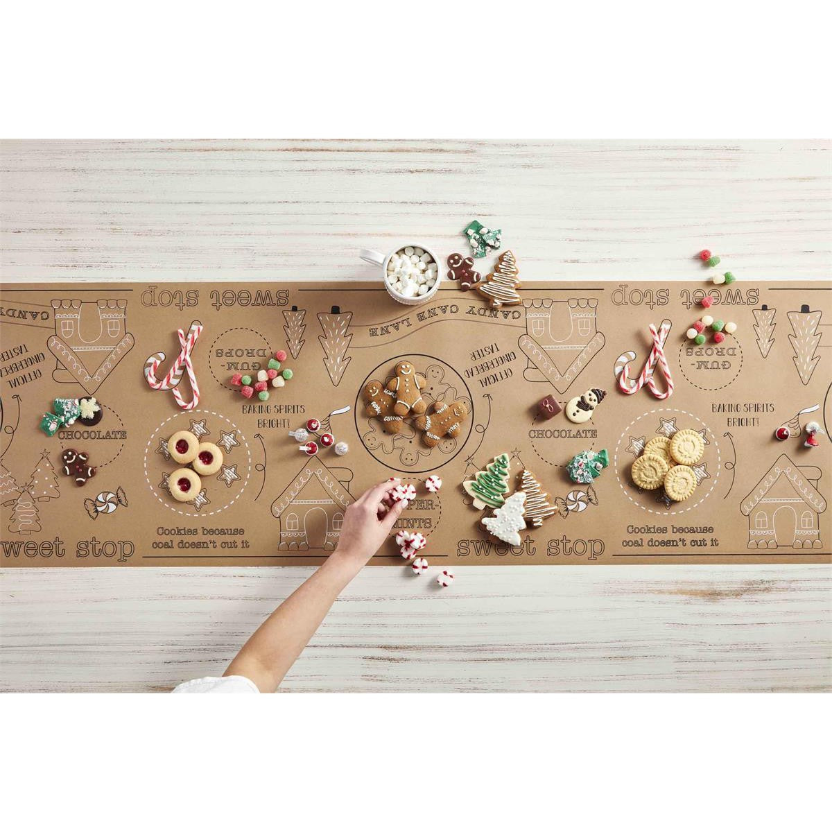 Mud Pie Holiday Sweets Disposable Kraft Table Runner