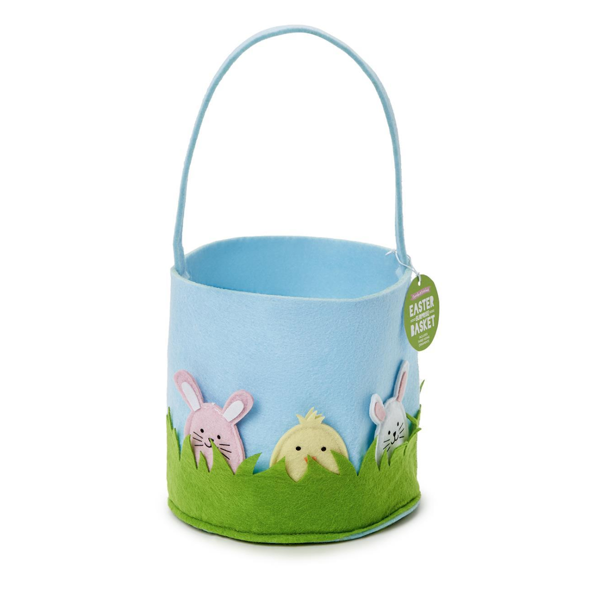 Handmade Felt Easter Basket with 3 Egg Ornaments - Ideal for Egg Hunts