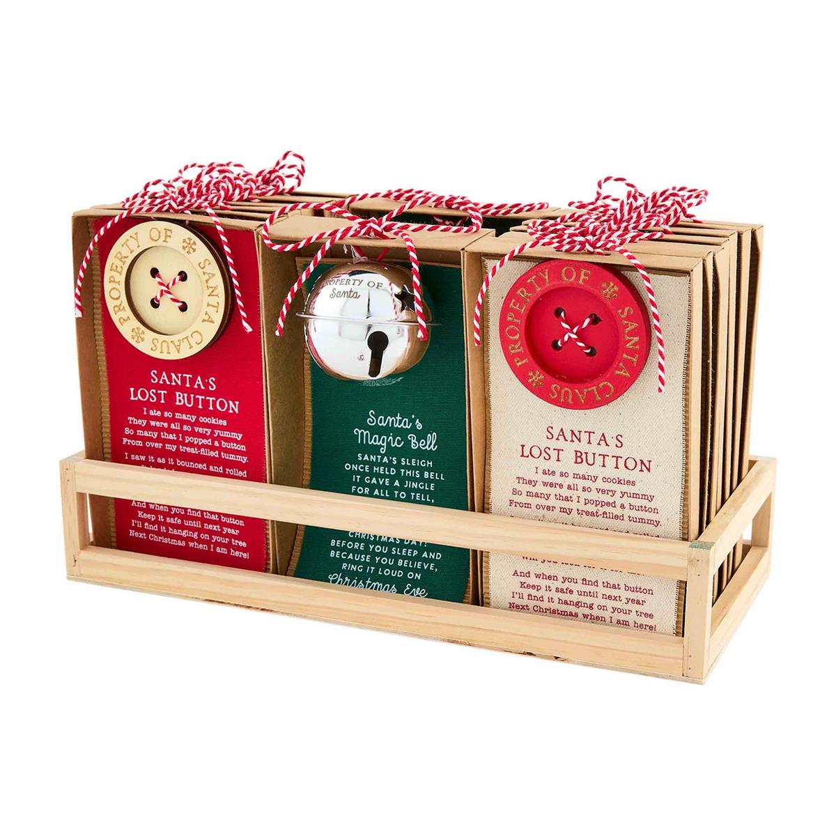 Hot! Mud Pie Santa Laser - Engraved Bell & Button Ornaments