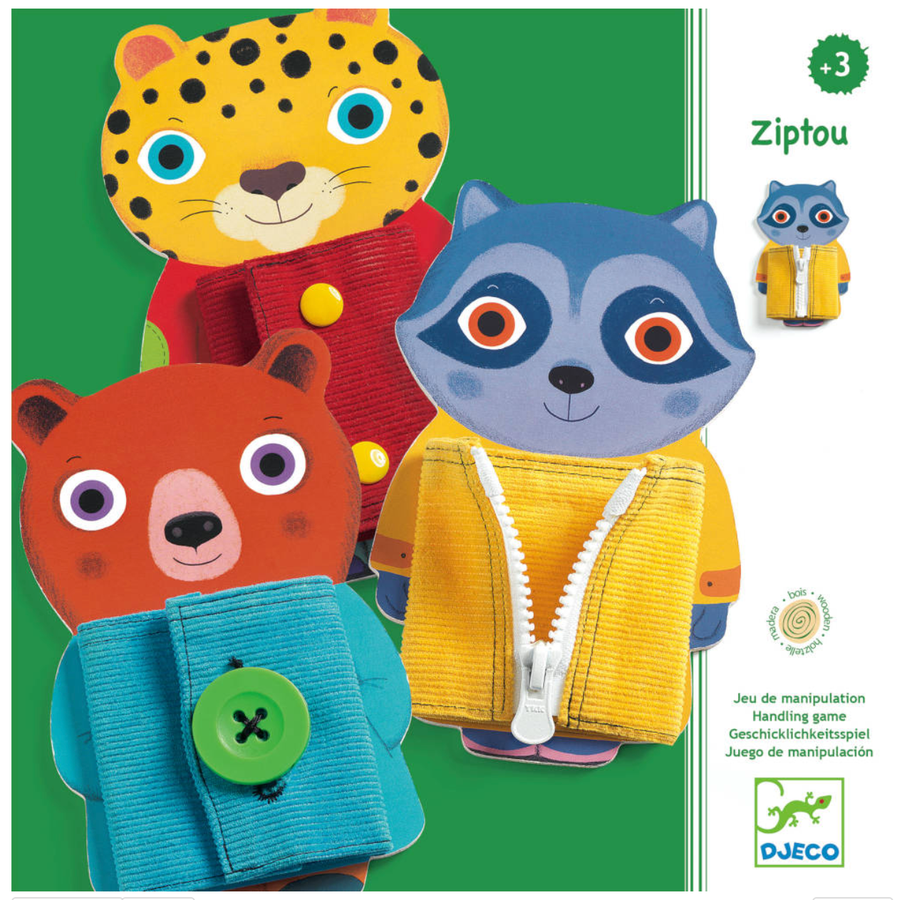 DJECO Ziptou Educational Learning Toy for Infants and Toddlers