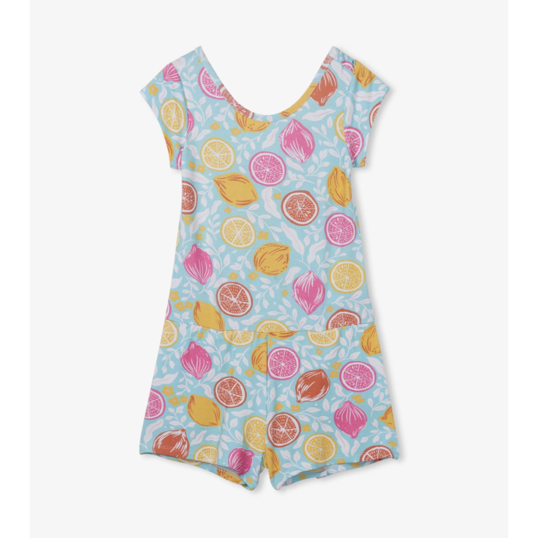 Hatley Aruba Blue Faux Dress Romper - Pink Lemonade Print! Hot Deal
