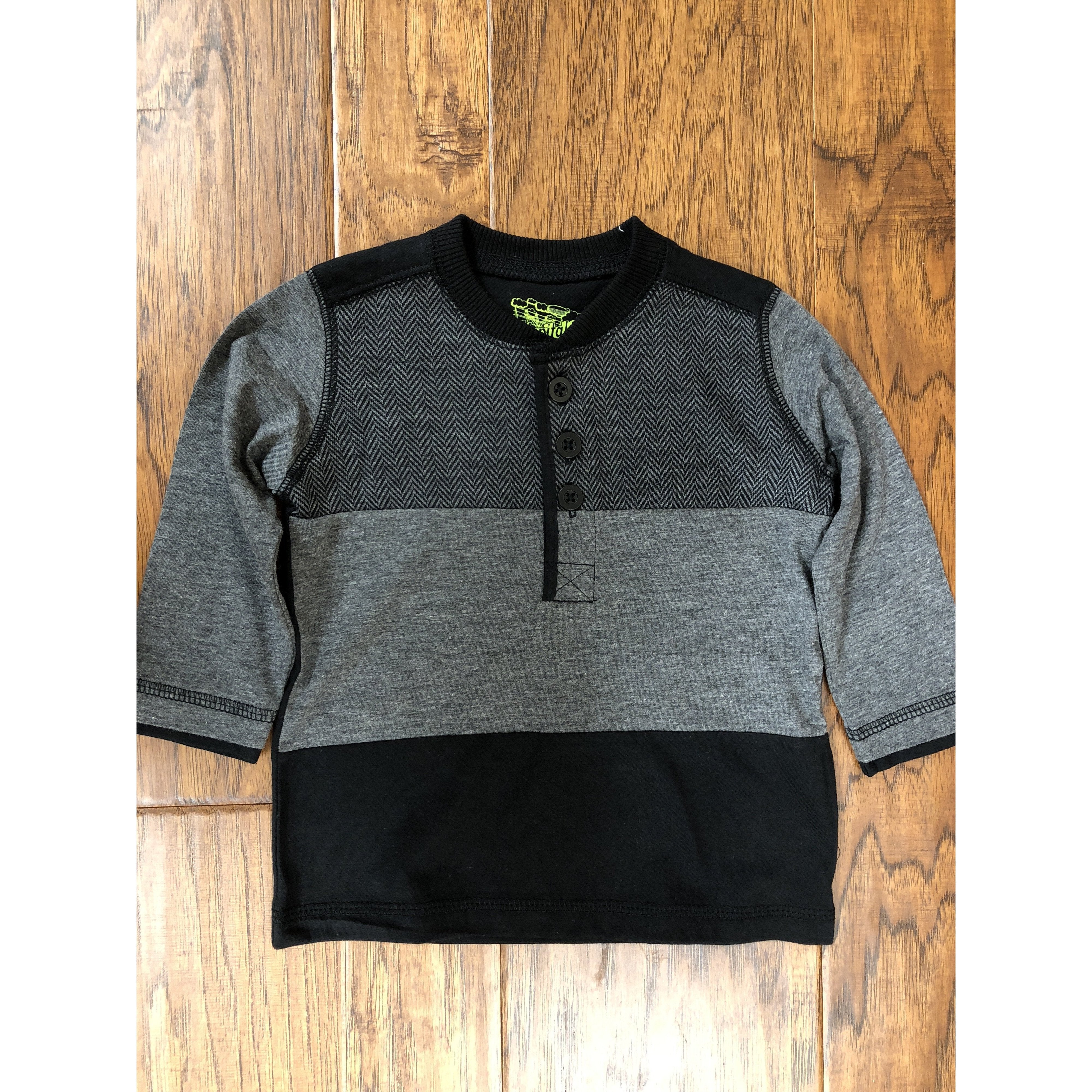 Orion Heather Grey Tricolor Henley Shirt by Kapital K