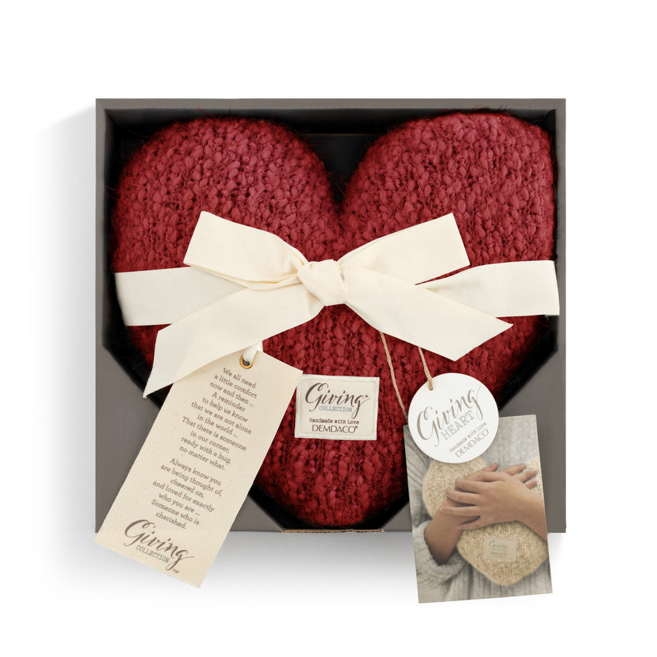 Demdaco Giving Collection Red Heart-Shaped Weighted Pillow - Ideal Gift for Loved Ones