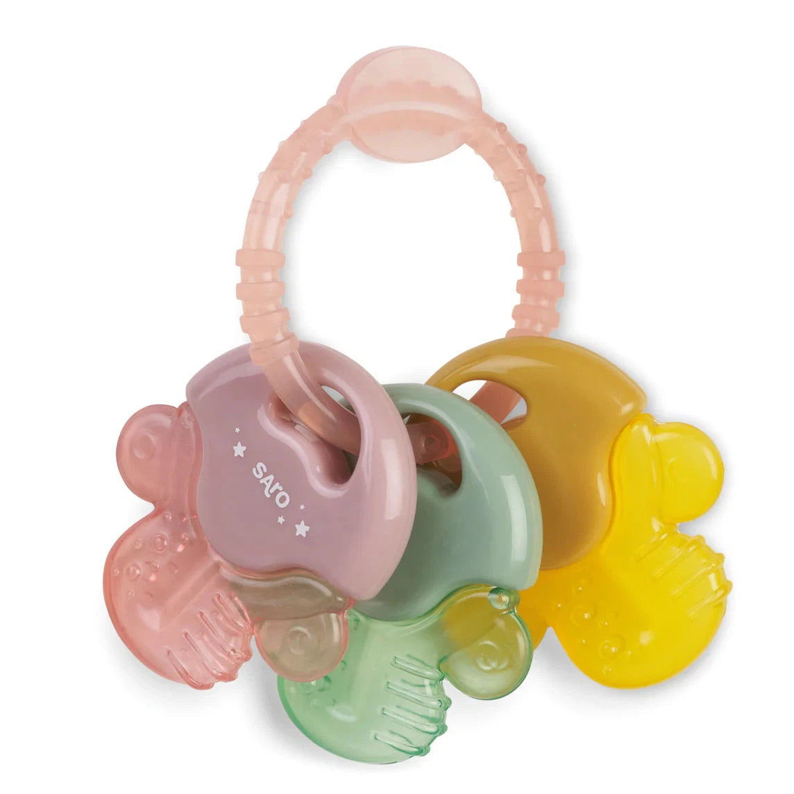 Hot Sale! Saro Blossom Pink Baby Water Teether Keys for Gum Relief