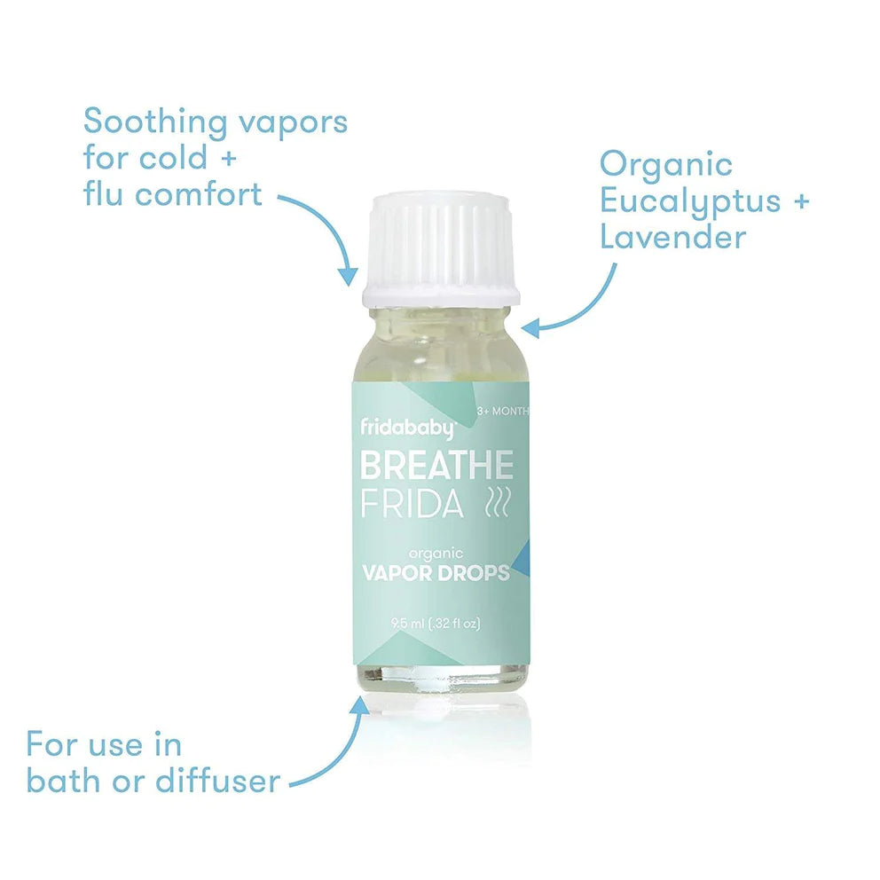 FridaBaby BreathFrida Vapor Bath Drops - Organic Comfort for Cold & Flu Season