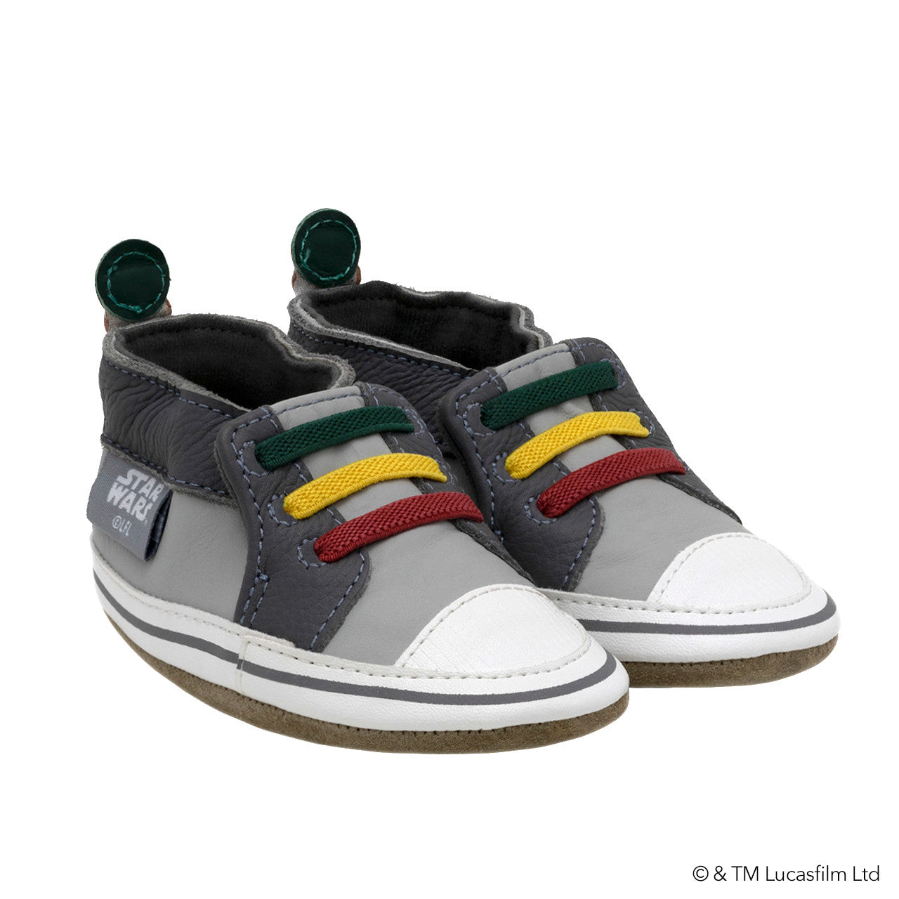 Hot Sale! Robeez Star Wars Boba Fett Grey Soft - Sole Baby Shoes