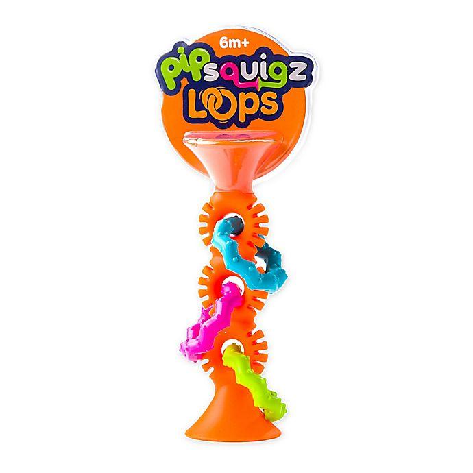 Fat Brain PipSquigz Loops: Bendy, Rattly, Chewy Silicone Suction Cup Toys for Babies - Orange or Teal Available
