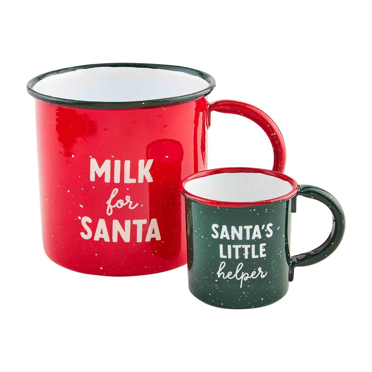 Hot Deal! Mud Pie Santa Enamel Mug Set