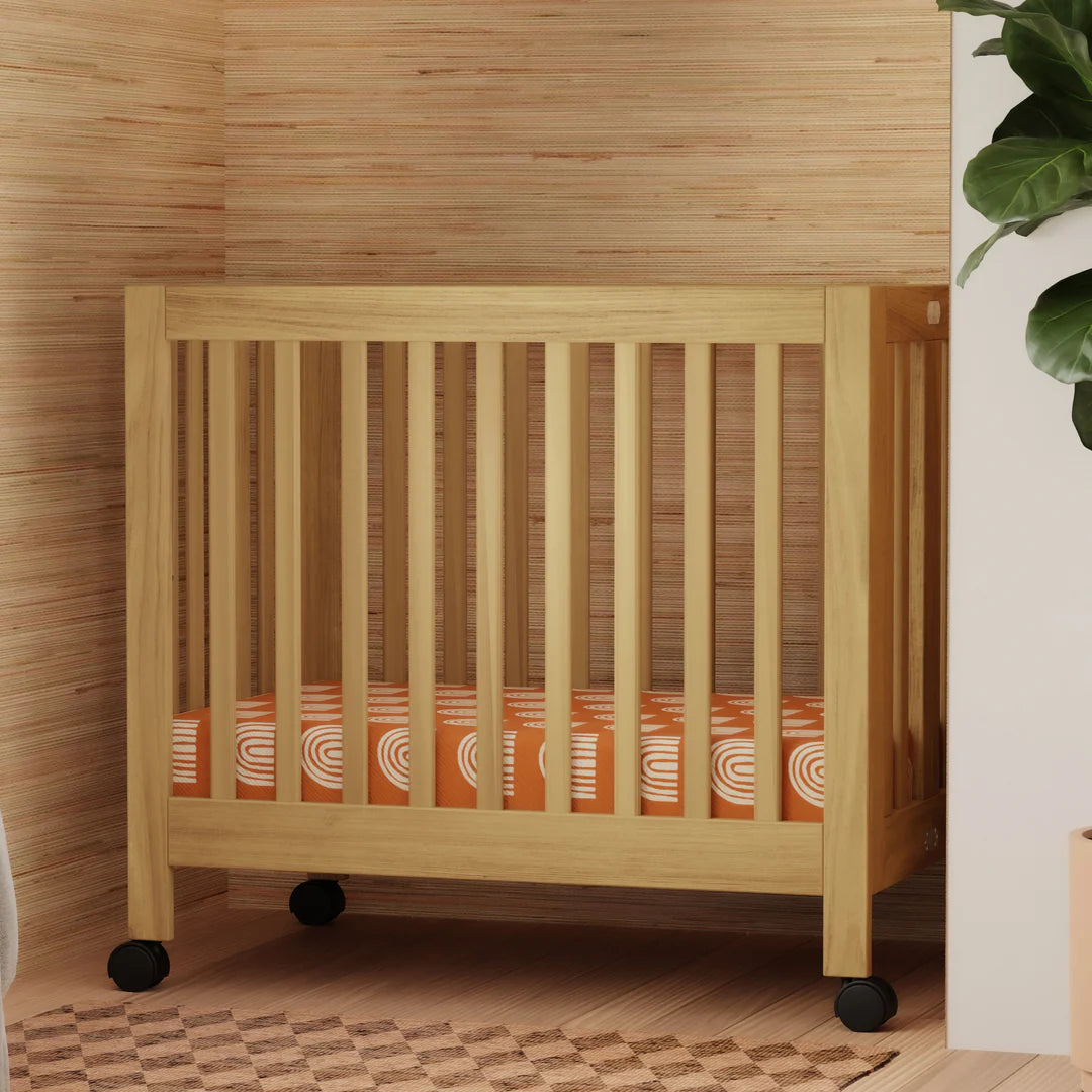 Babyletto Origami Mini Crib - Honey: Ideal for Modern Families