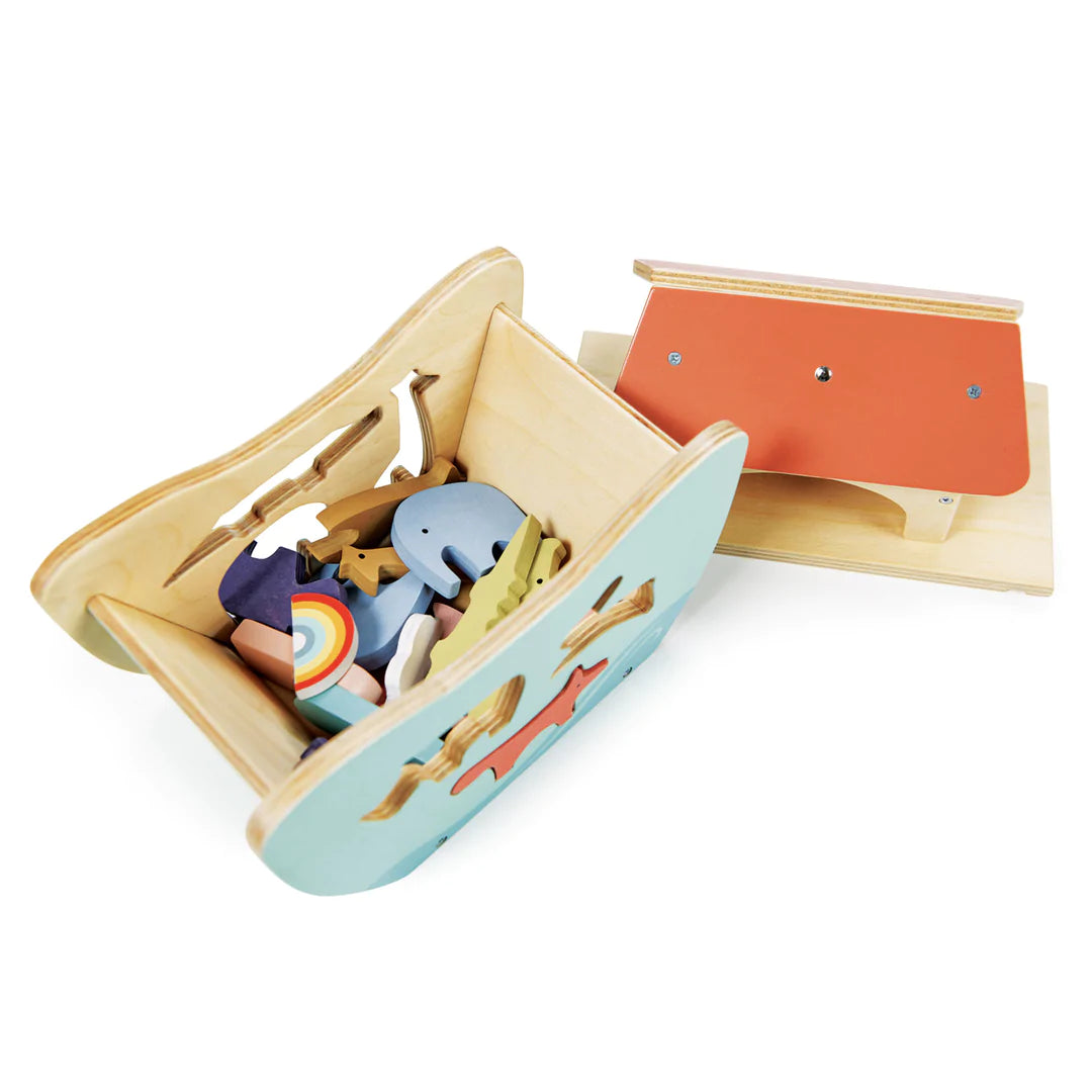 Tender Leaf Toys Tiny Noah's Ark with 6 Pairs of Solid Wood Animals