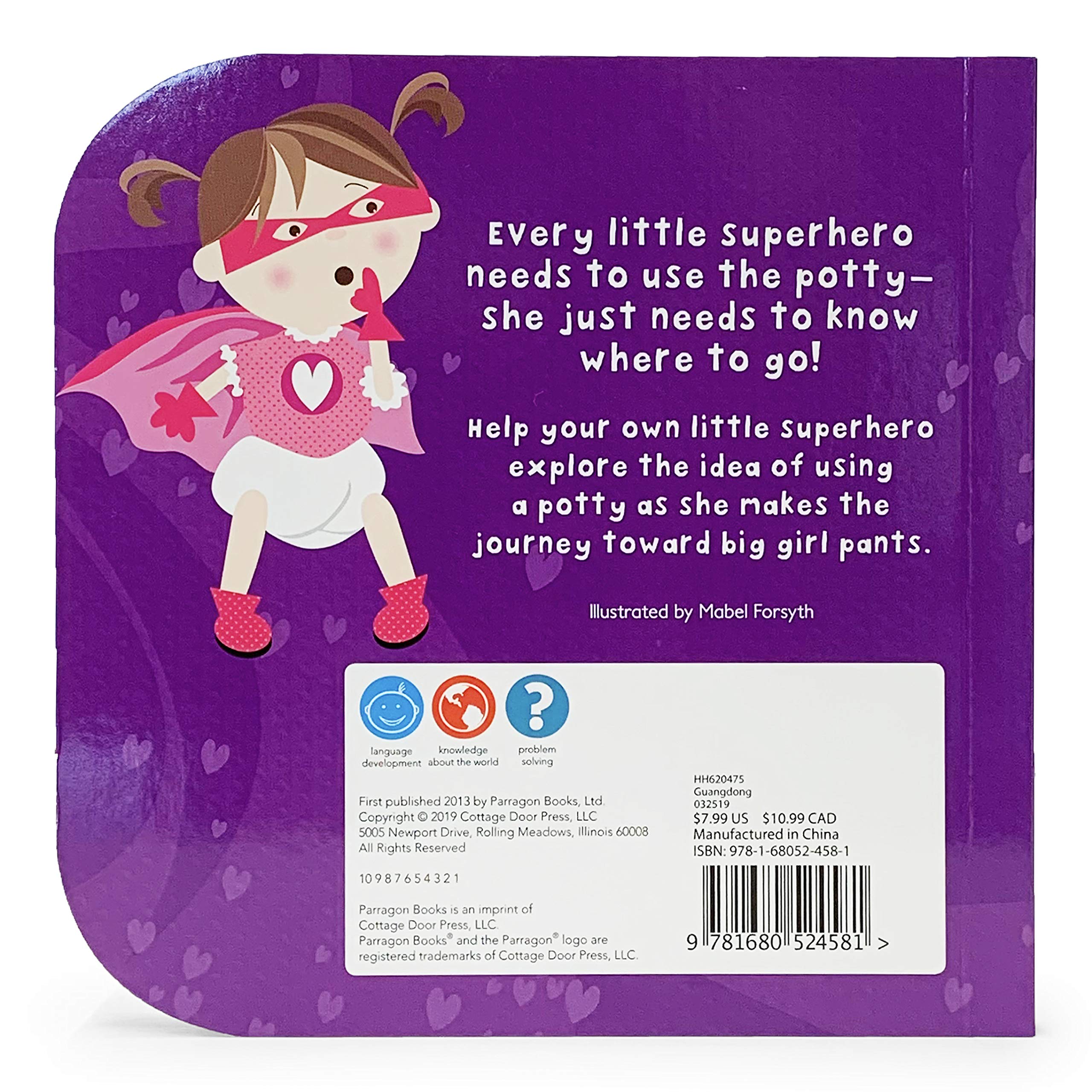 Hot Deal! Parragon Children's Potty Training Board Book - Potty Superhero for Big Girl Pants