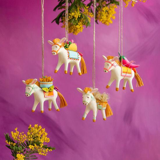 Hot Sale! 180 Degree Busby the Burro Christmas Ornaments Set