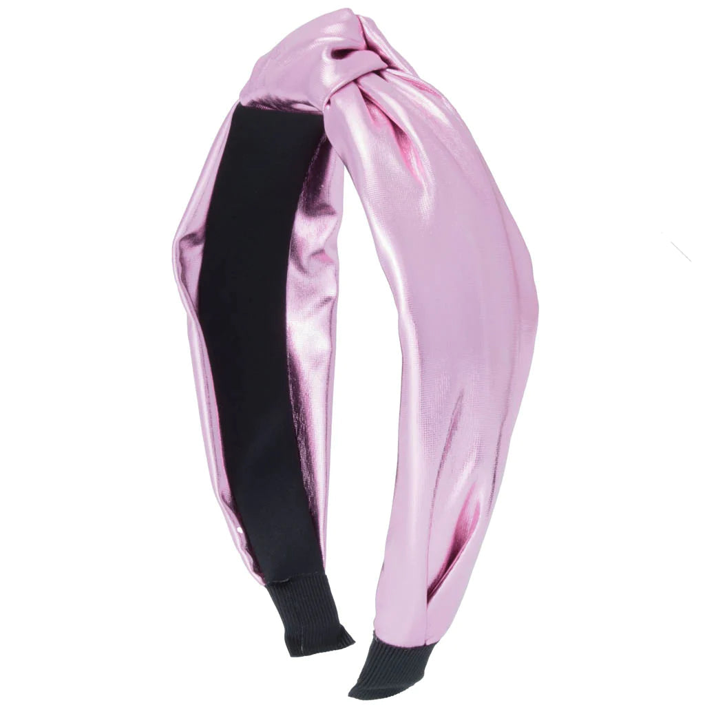 Hot! Azarhia Light Pink Metallic Top Knot Headband