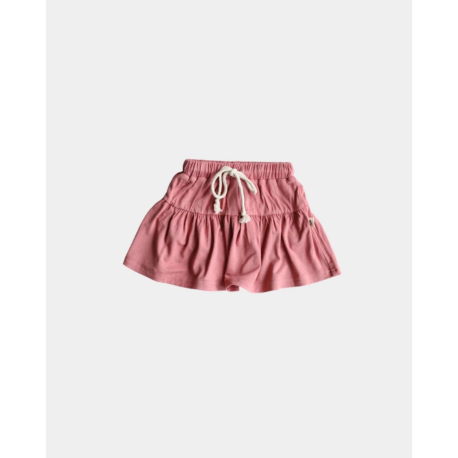 Baby Sprouts Dark Rose Girls' Spring Skort with Functional Drawstring