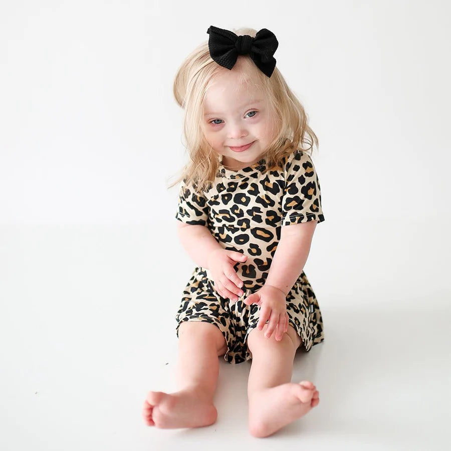 Hot Deal! Posh Peanut Baby Girl's Lana Leopard Short Sleeve Bodysuit with Twirl Skirt
