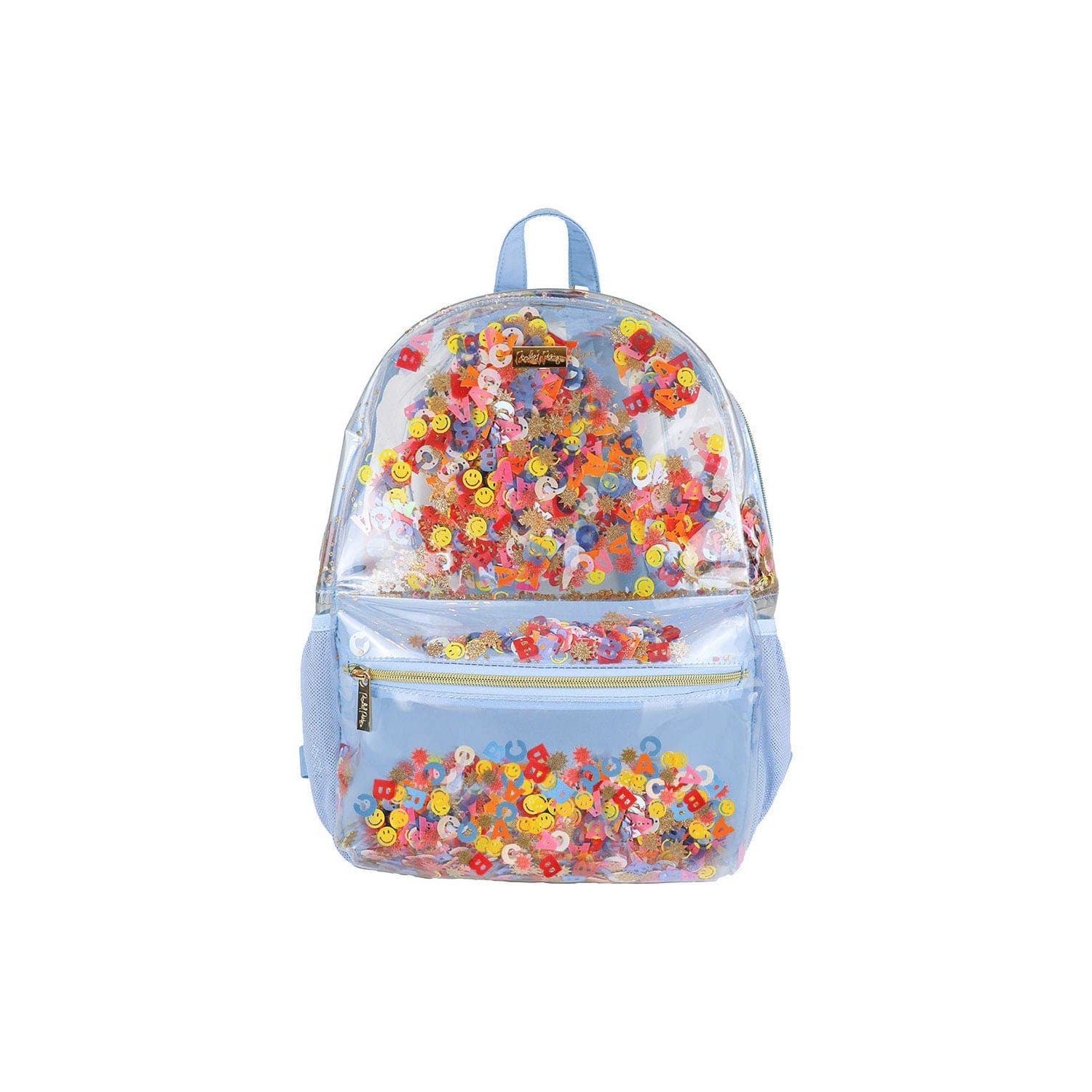 Fun-Packed Clear Backpack with ABC Confetti for School and Travel