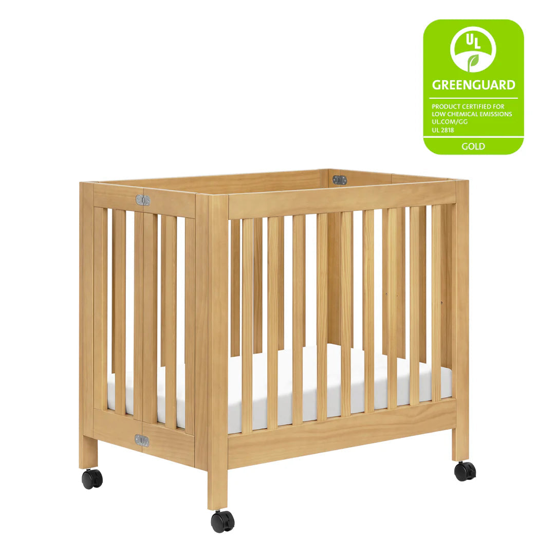 Babyletto Origami Mini Crib - Honey: Ideal for Modern Families