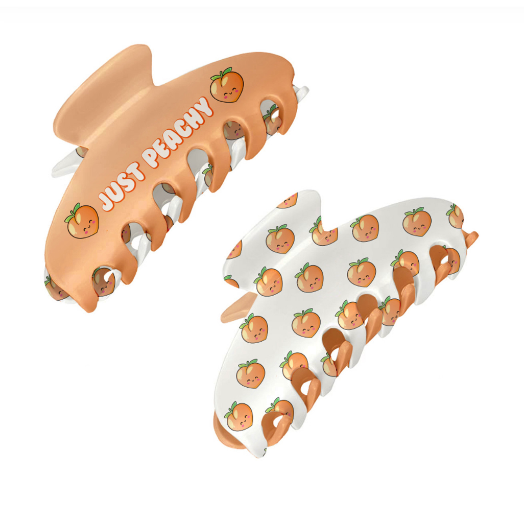 Hot Deal: Large Two - Sided Peach Claw Clip