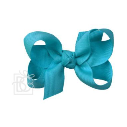 Hot! Beyond Creations Medium Turquoise Grosgrain Bow on Alligator Clip (BKMAC)