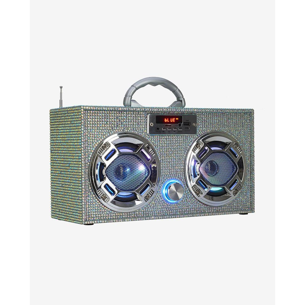 Trend Tech Brands Mini Bluetooth Boombox - Iridescent Sparkling Edition