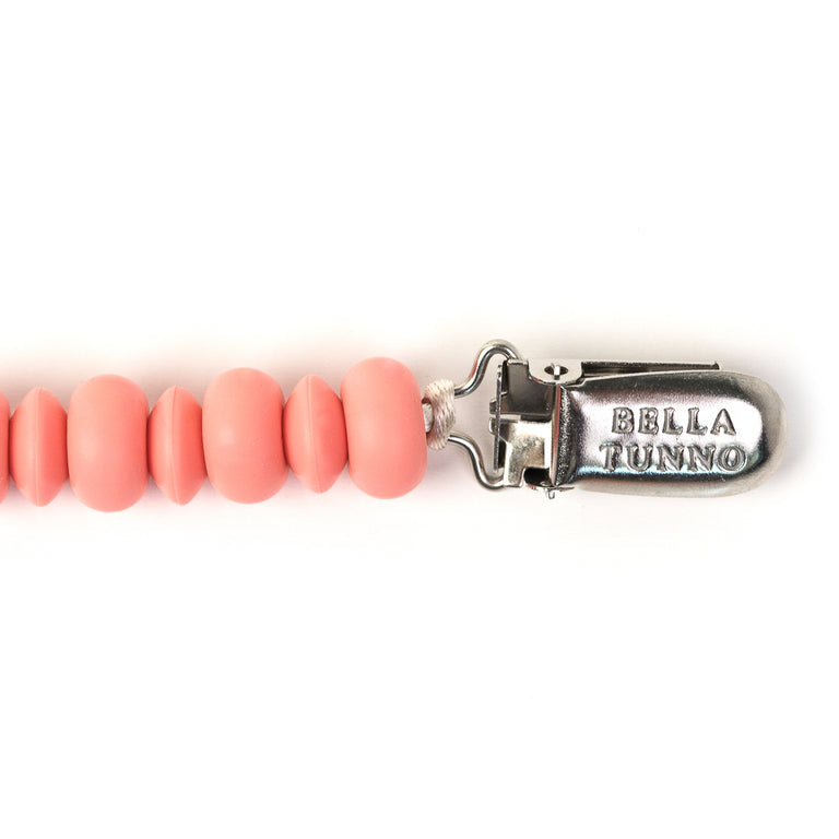 Pink Bella Tunno Silicone Pacifier Clip - Stylish & Safe for Babies