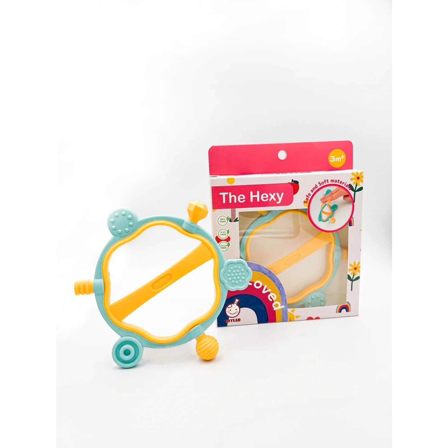 ToyLab Hexy - Ideal Baby Teether and Bath Toy for 3-Month+ Babies