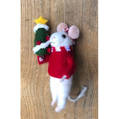 Trade Cie 5.5 - Inch Mouse - Shaped Tree - Holding Ornament