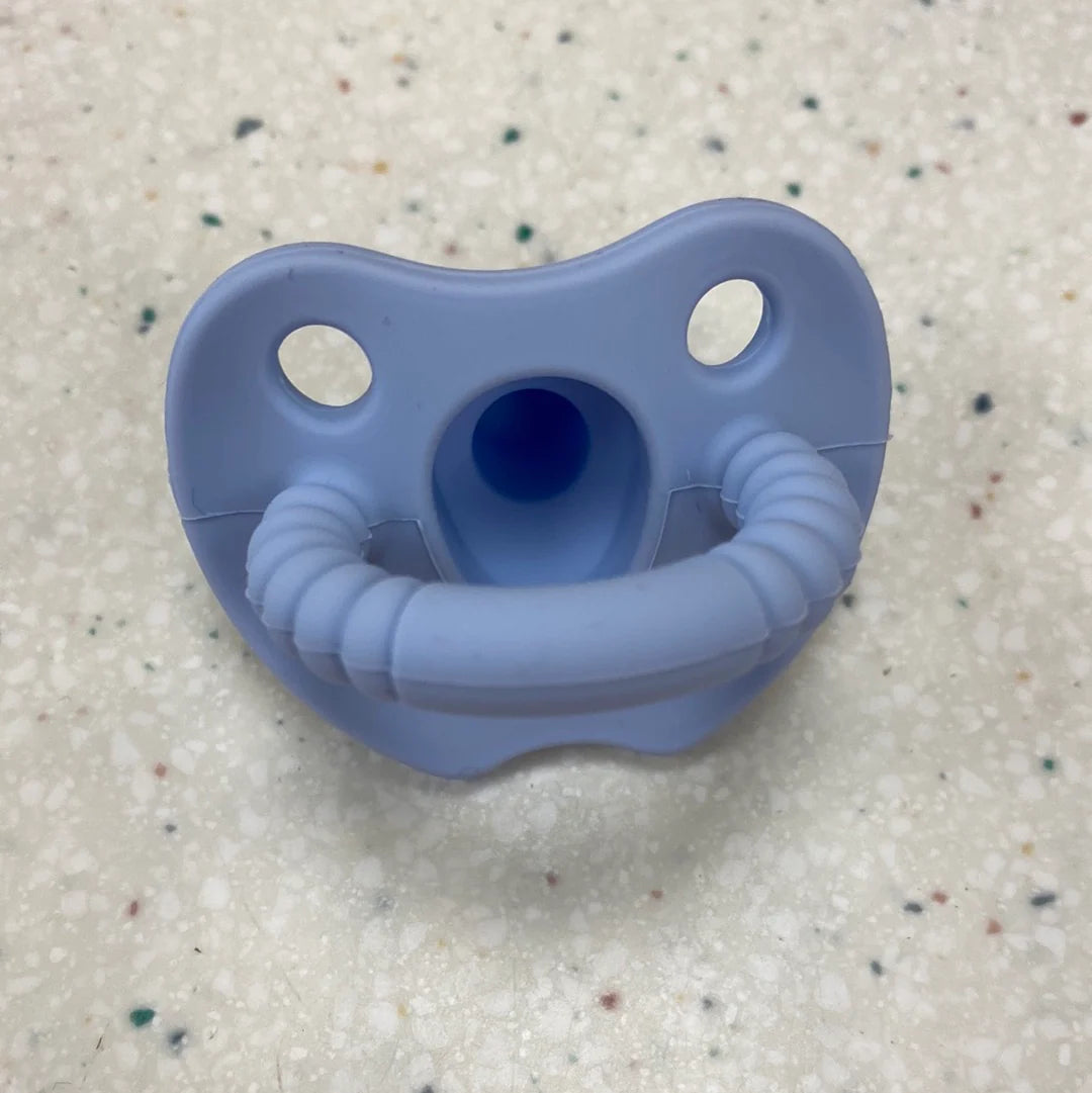 Special Baby Blue Three - Hearts Round Silicone Soother